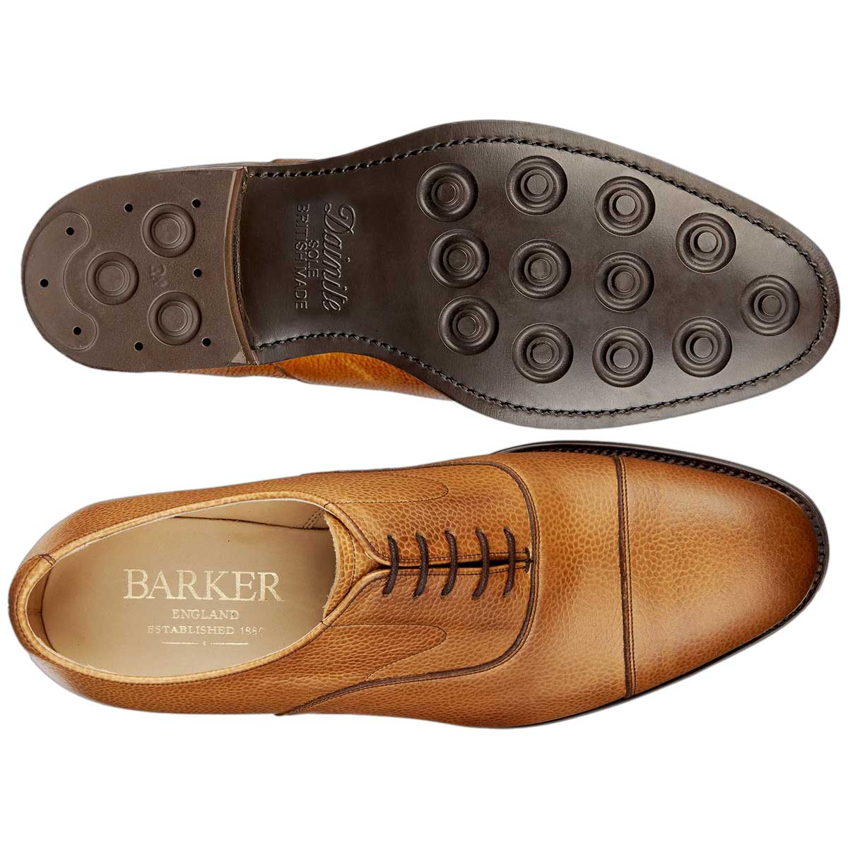BARKER Malvern II Shoes - Mens Toe Cap Oxford - Cedar Grain