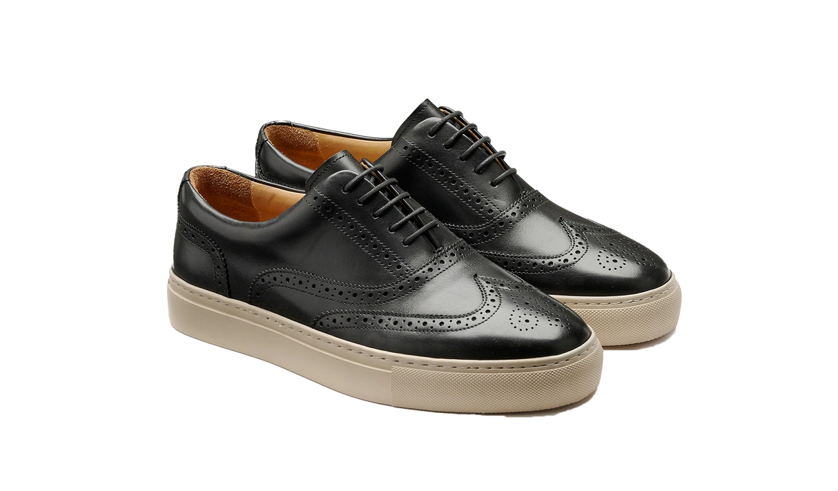 BARKER Owen Shoes - Men's Brogue Sneaker - Black Calf