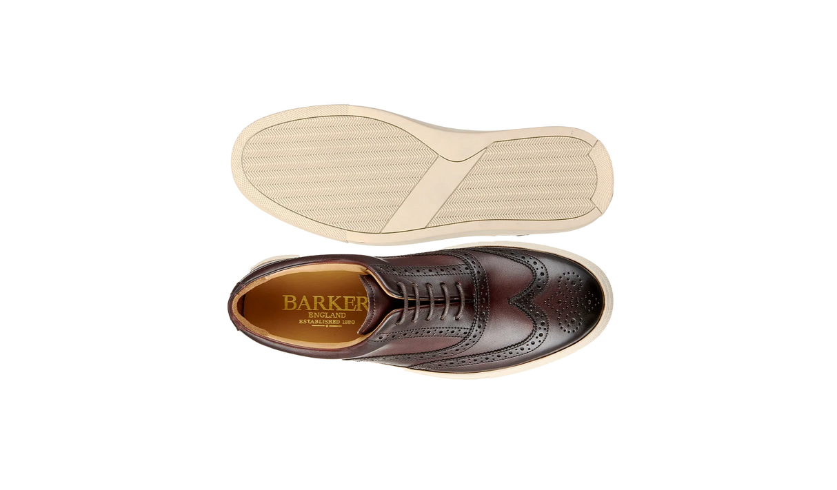 BARKER Owen Shoes - Men's Brogue Sneaker - Mocha Calf