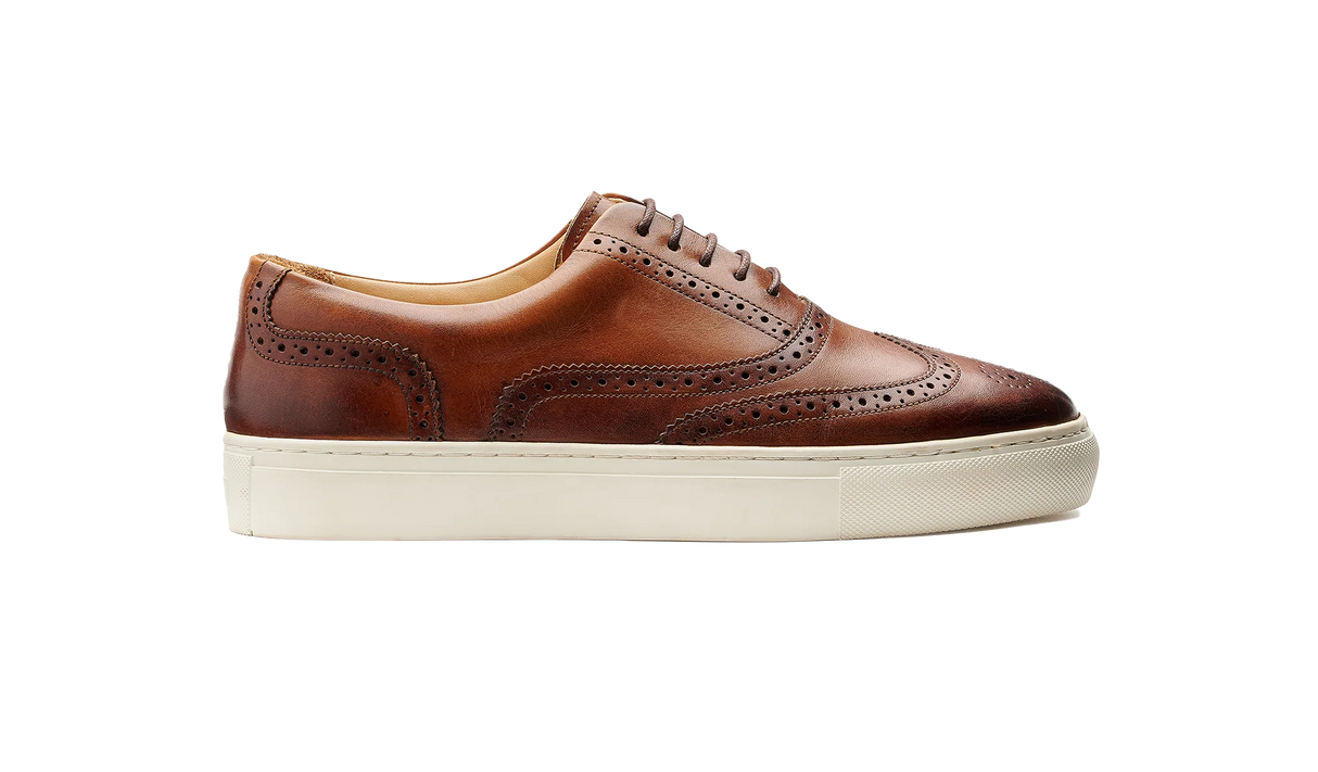 BARKER Owen Shoes - Men's Brogue Sneaker - Walnut Calf