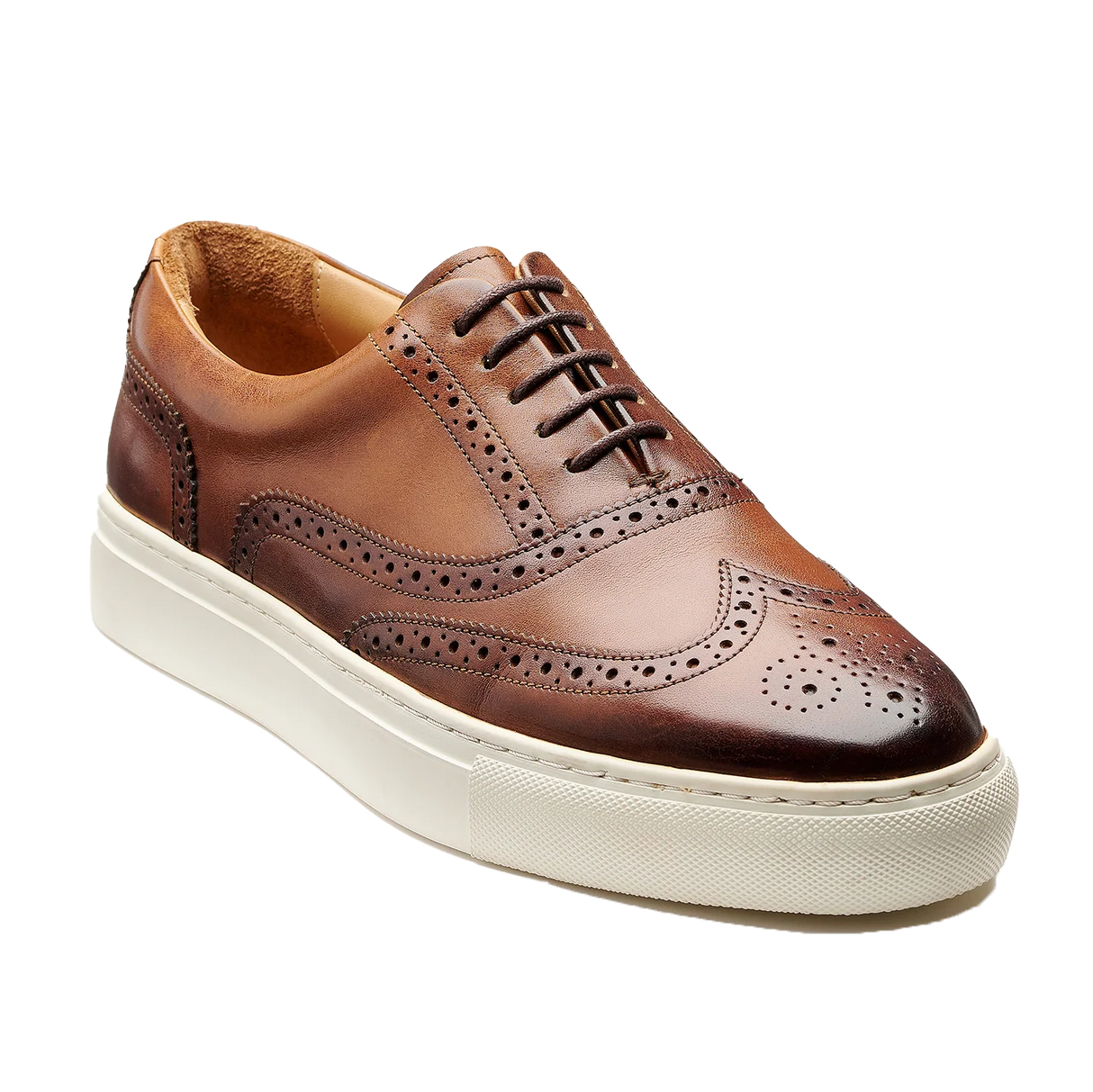 BARKER Owen Shoes - Men's Brogue Sneaker - Walnut Calf