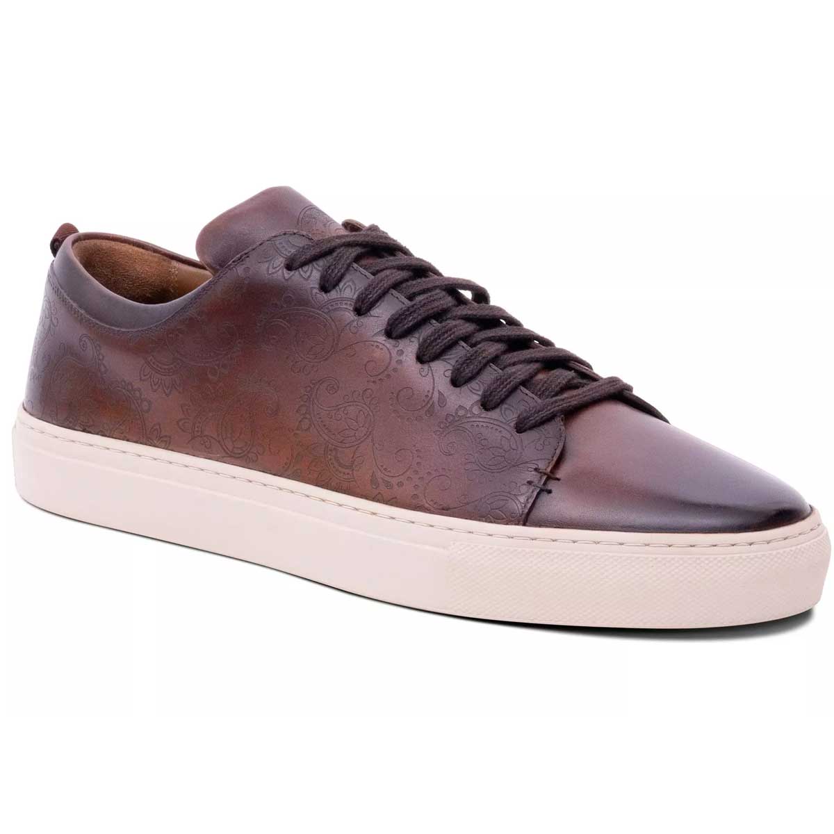 BARKER Paisley Sneakers - Mens - Chestnut Hand Painted Barker Shoes