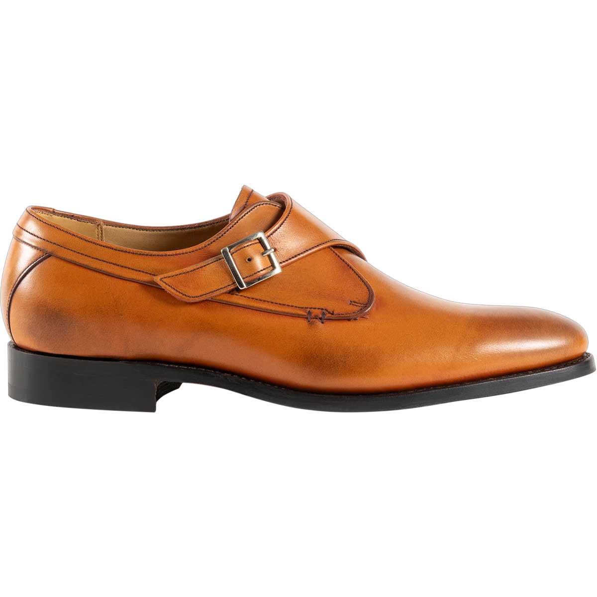 BARKER Shoes Brayton - Leather Monk Strap - Antique Rosewood Calf