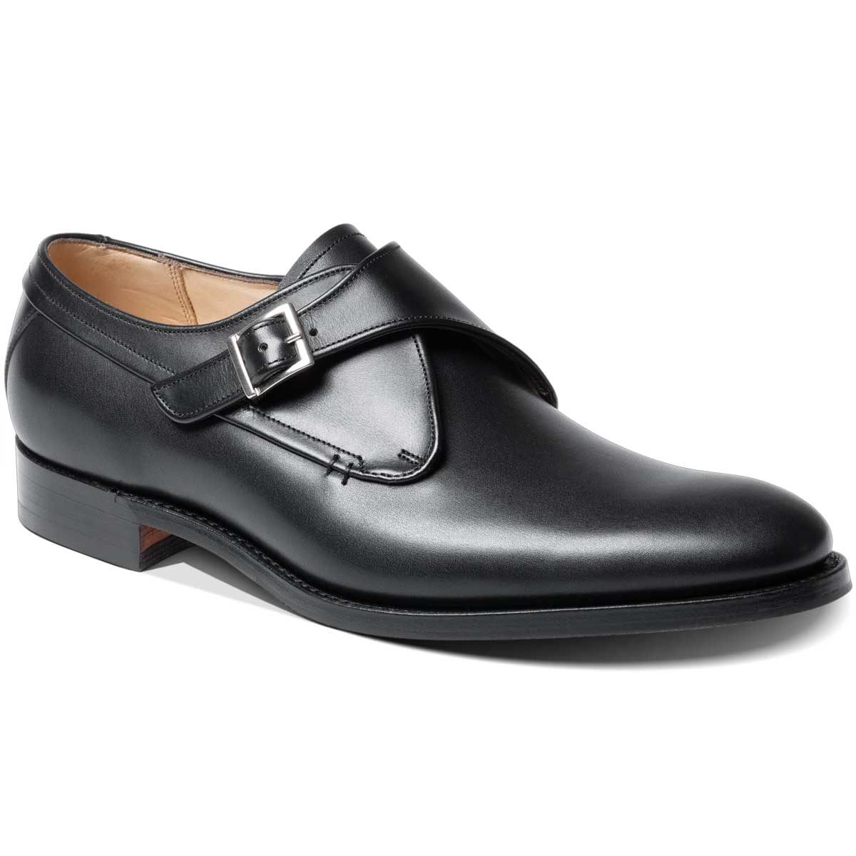 BARKER Shoes Brayton - Leather Monk Strap - Black Calf