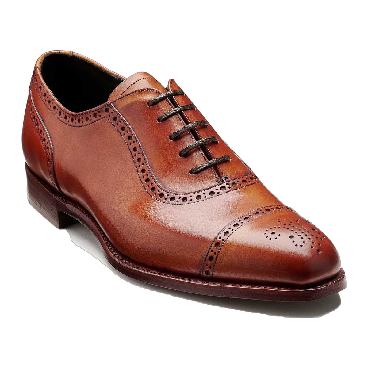 BARKER Warwick Shoes - Mens Oxford Brogues - Antique Rosewood Calf