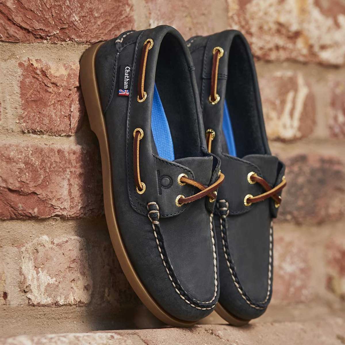 CHATHAM Ladies Deck II G2 Leather Boat Shoes - Blue