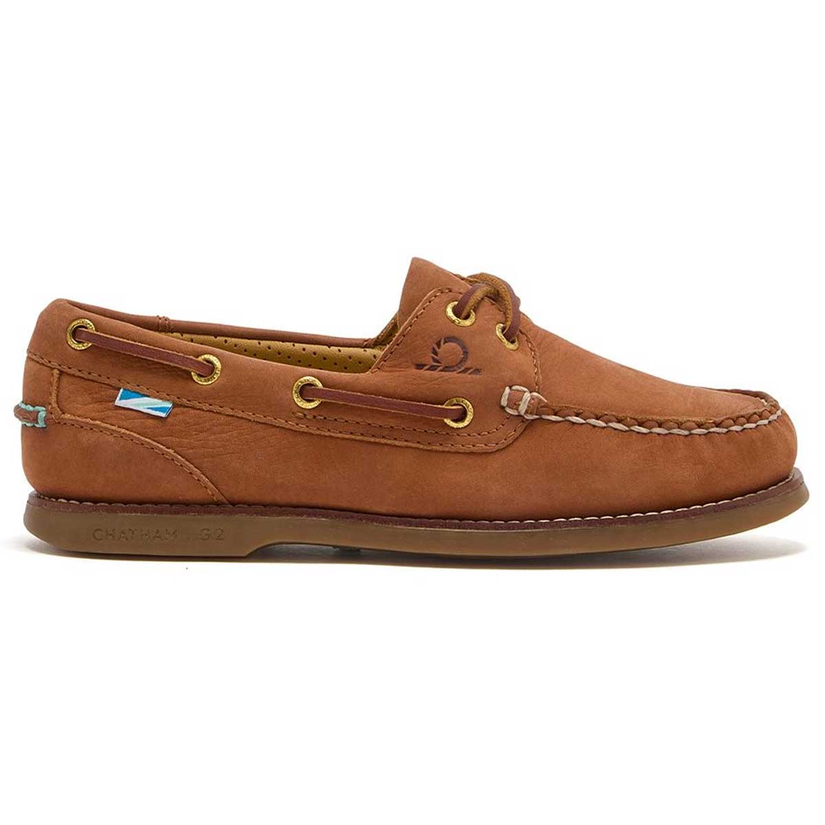 CHATHAM Ladies Lyme G2 Leather Boat Shoes - Tan