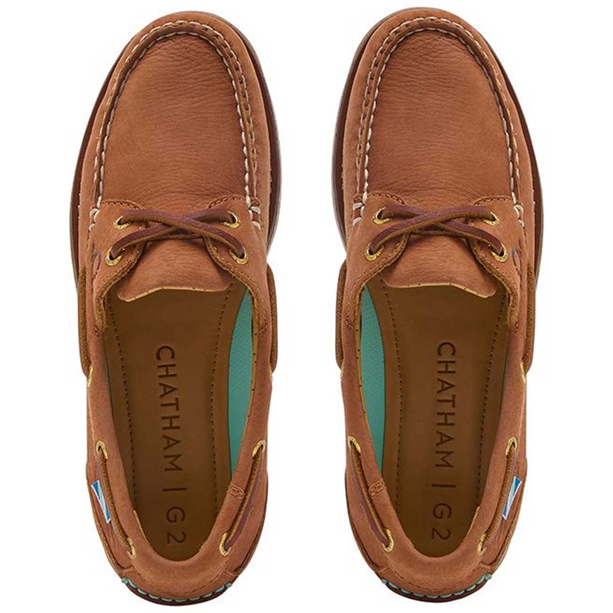 CHATHAM Ladies Lyme G2 Leather Boat Shoes - Tan