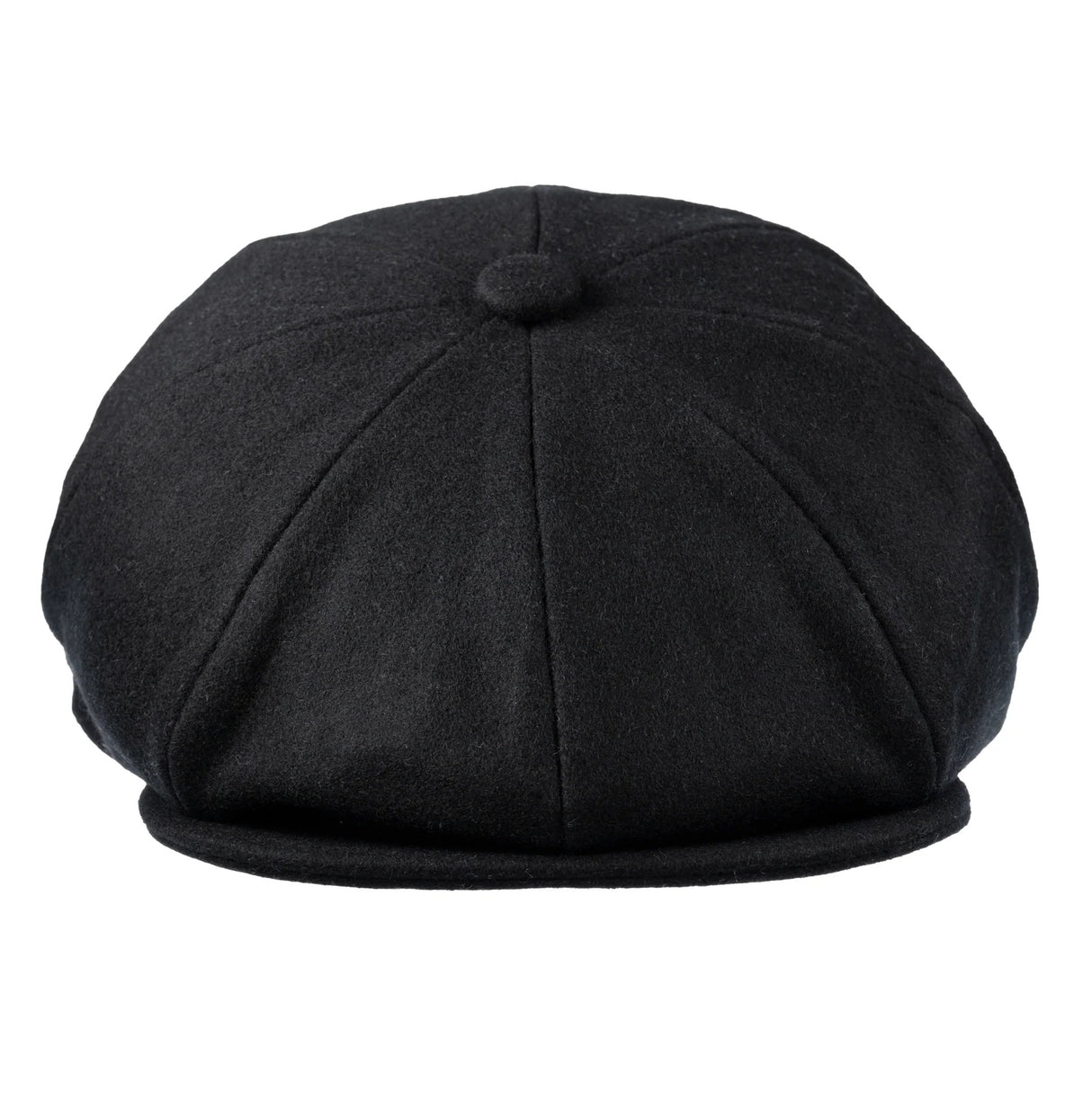 CHRISTYS' 8 Piece Baker Boy Melton Wool Flat Cap - Black Christys