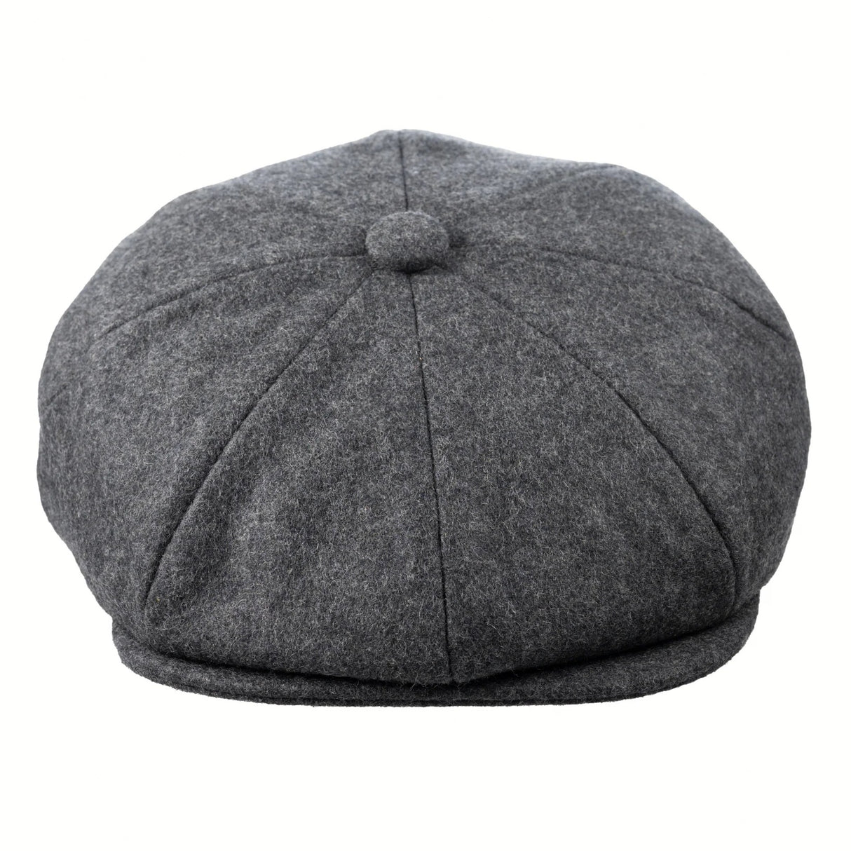 CHRISTYS' 8 Piece Baker Boy Melton Wool Flat Cap - Charcoal Mix Christys