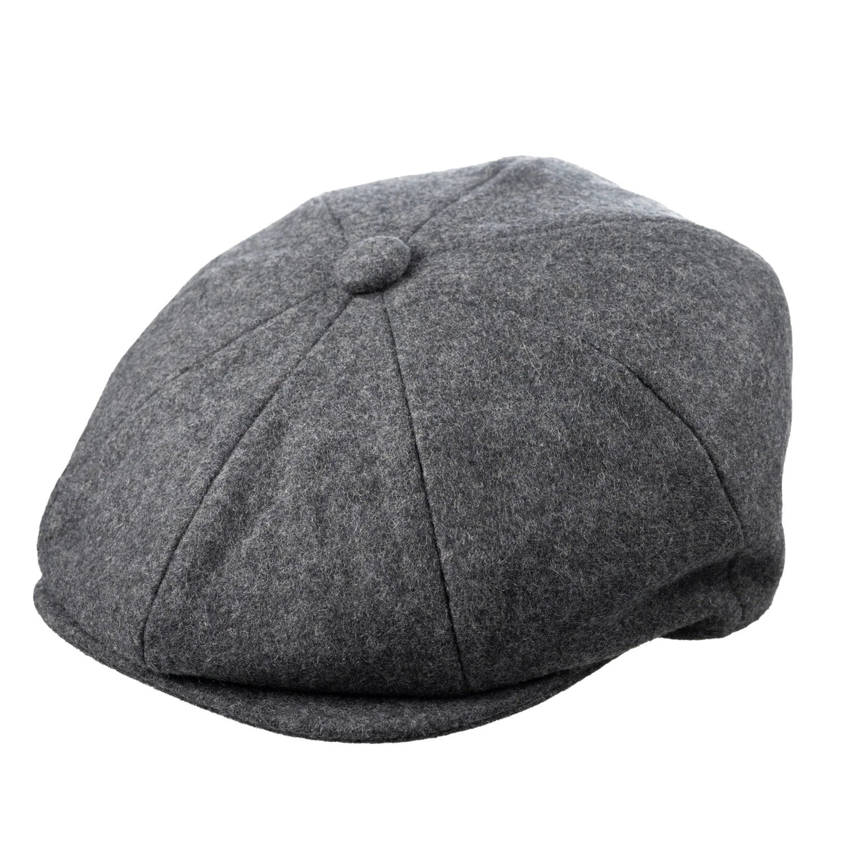CHRISTYS' 8 Piece Baker Boy Melton Wool Flat Cap - Charcoal Mix Christys