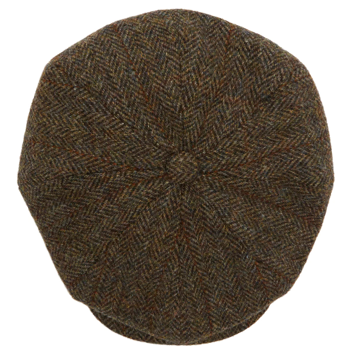 CHRISTYS' 8 Piece Baker Boy Melton Wool Flat Cap - Harris Tweed C001 Christys