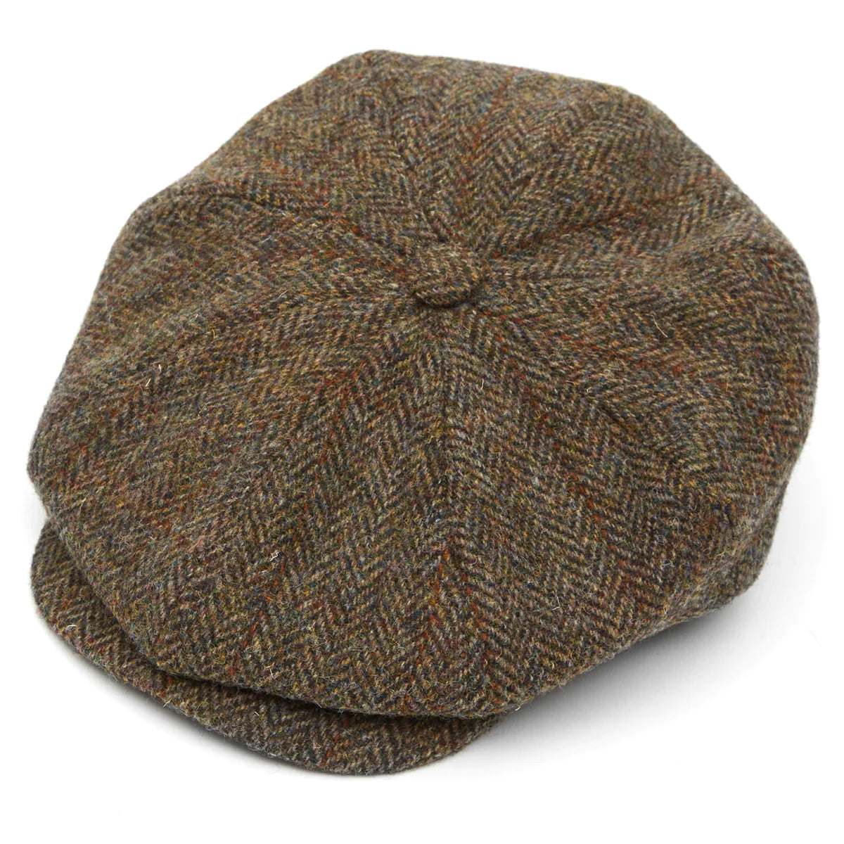 CHRISTYS' 8 Piece Baker Boy Melton Wool Flat Cap - Harris Tweed C001 Christys