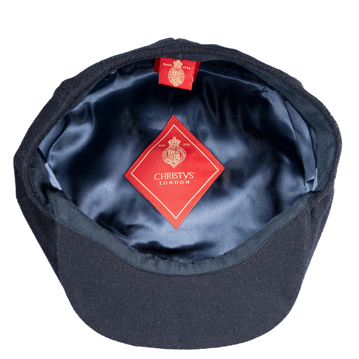 CHRISTYS' 8 Piece Baker Boy Melton Wool Flat Cap - Navy Christys
