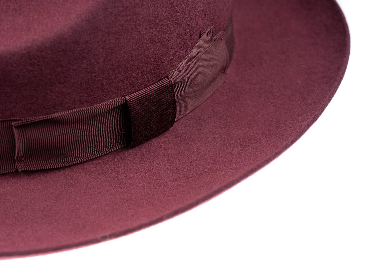 CHRISTYS' Chepstow Wool Felt Fedora Hat - Maroon Christys