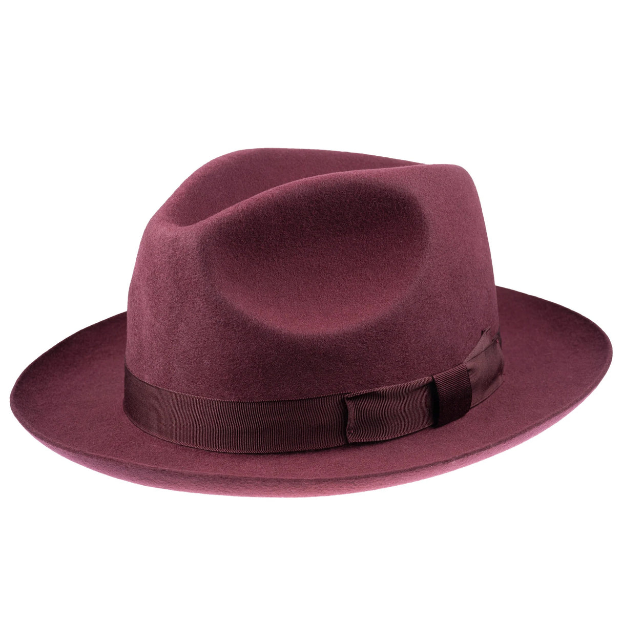 CHRISTYS' Chepstow Wool Felt Fedora Hat - Maroon Christys