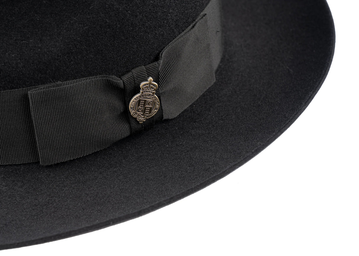 CHRISTYS' Classic Fur Felt Fedora Hat - Black Christys