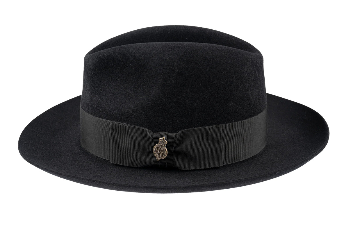 CHRISTYS' Classic Fur Felt Fedora Hat - Black Christys