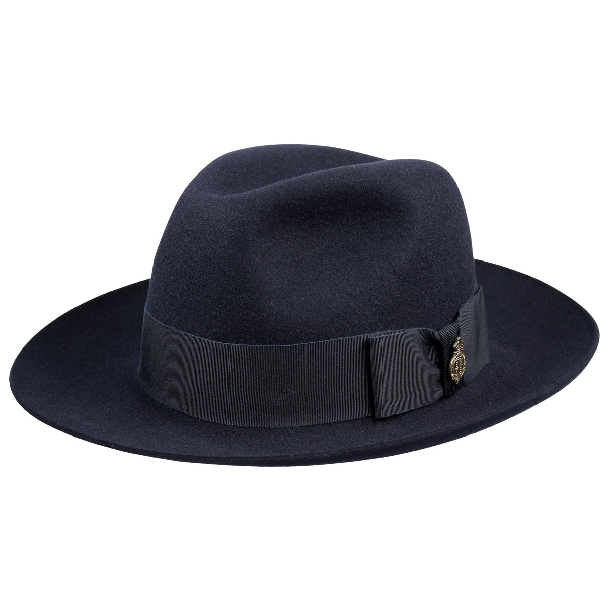 CHRISTYS' Classic Fur Felt Fedora Hat - Navy Christys