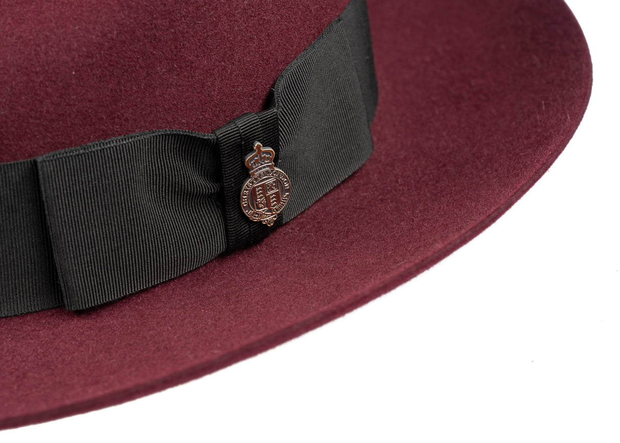 CHRISTYS' Classic Fur Felt Fedora Hat - Red Wine Christys