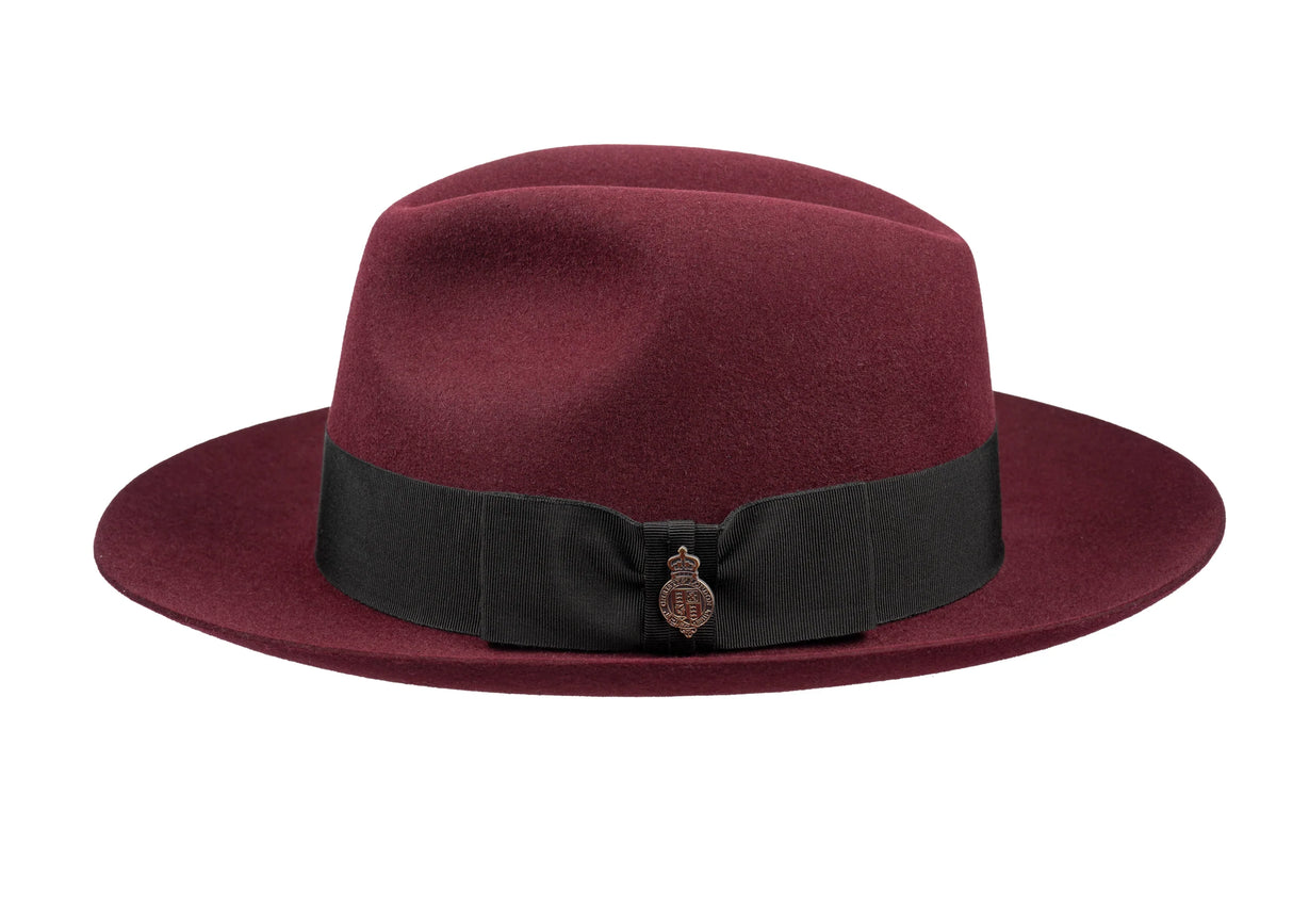 CHRISTYS' Classic Fur Felt Fedora Hat - Red Wine Christys