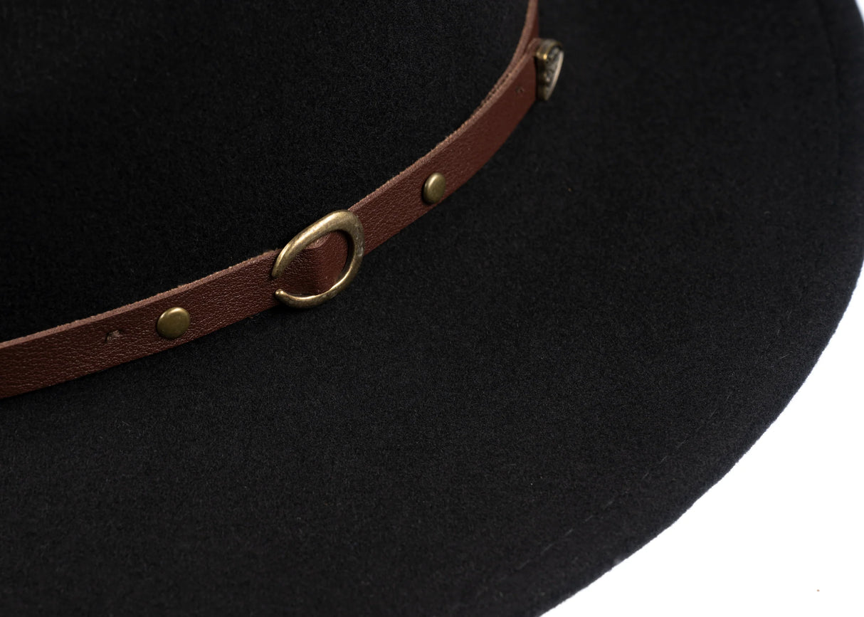 CHRISTYS' Crushable Wool Felt Safari Hat - Black Christys