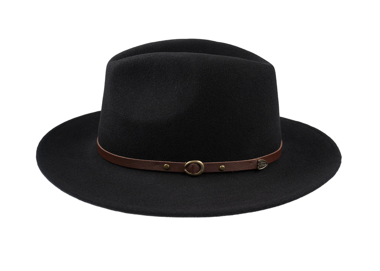 CHRISTYS' Crushable Wool Felt Safari Hat - Black Christys