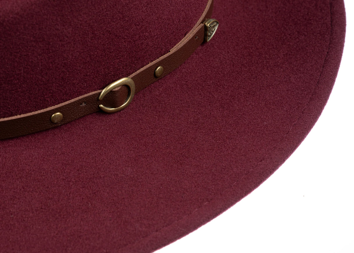 CHRISTYS' Crushable Wool Felt Safari Hat - Maroon Christys