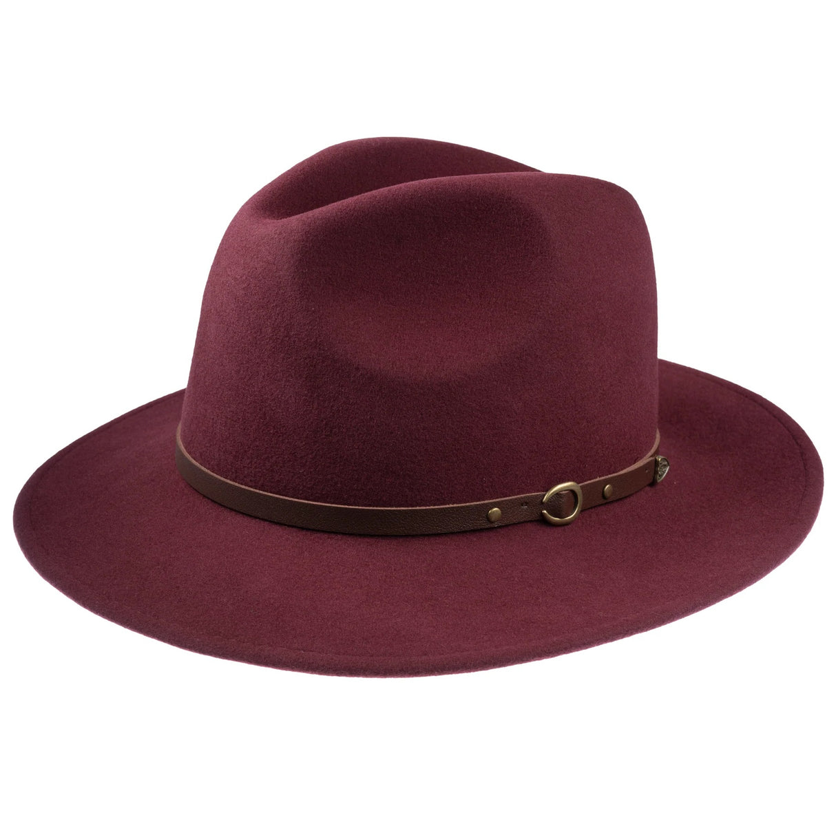 CHRISTYS' Crushable Wool Felt Safari Hat - Maroon Christys