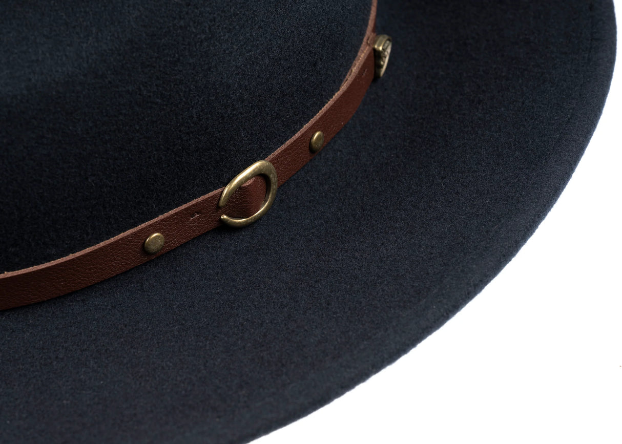 CHRISTYS' Crushable Wool Felt Safari Hat - Navy Christys