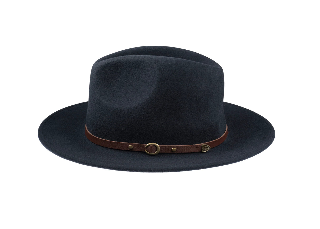 CHRISTYS' Crushable Wool Felt Safari Hat - Navy Christys