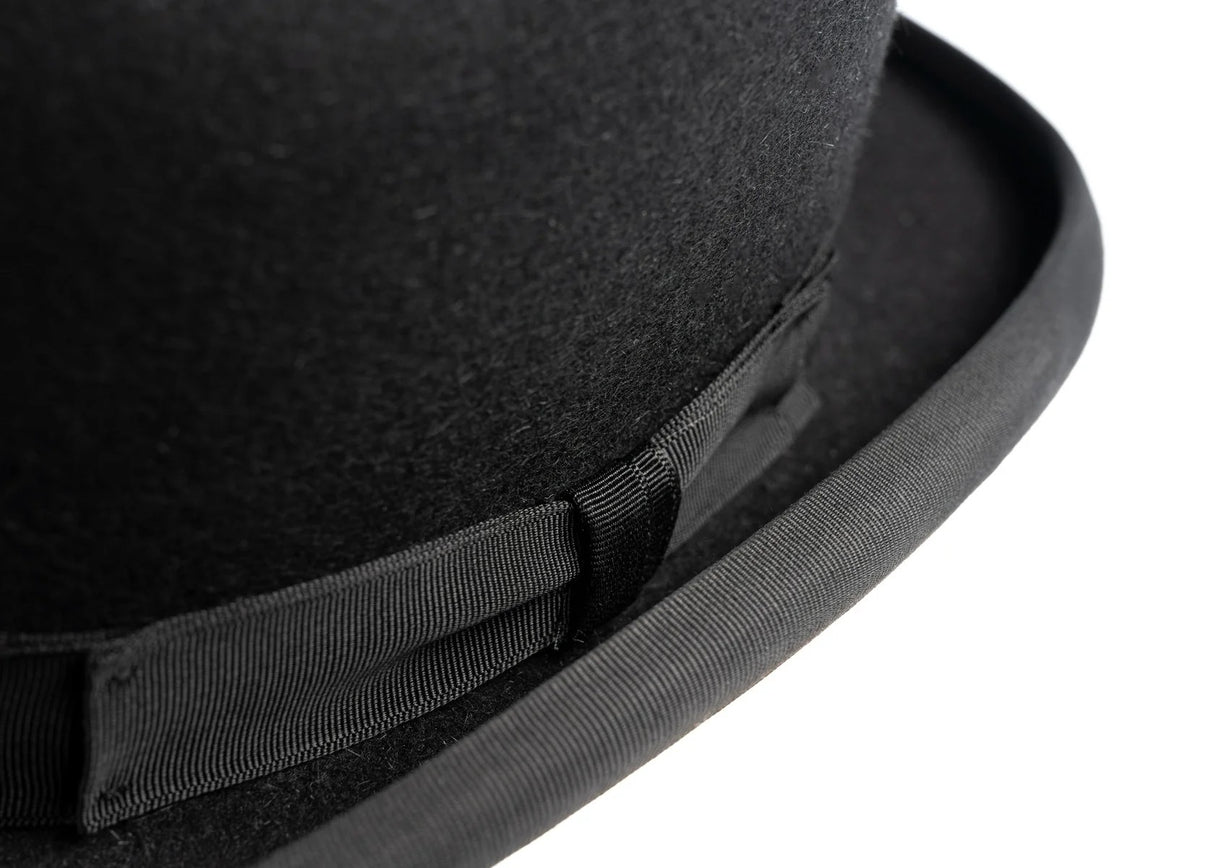 CHRISTYS' Devon Fur Felt Bowler Hat - Adjustable Hunting Pad - Black Christys