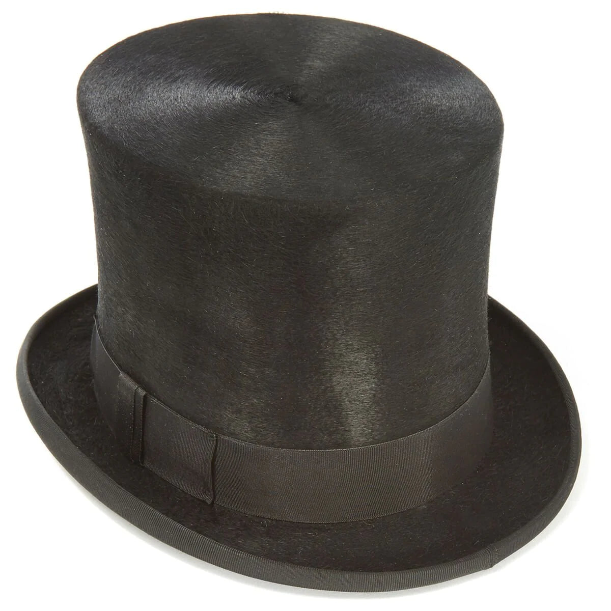 CHRISTYS' Luxury Fur Felt Melusine Taller Top Hat - Antique Silk Look - Black Christys