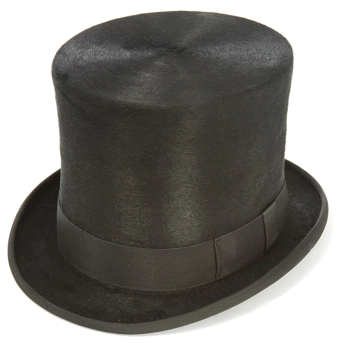 CHRISTYS' Luxury Fur Felt Melusine Taller Top Hat - Antique Silk Look - Black Christys