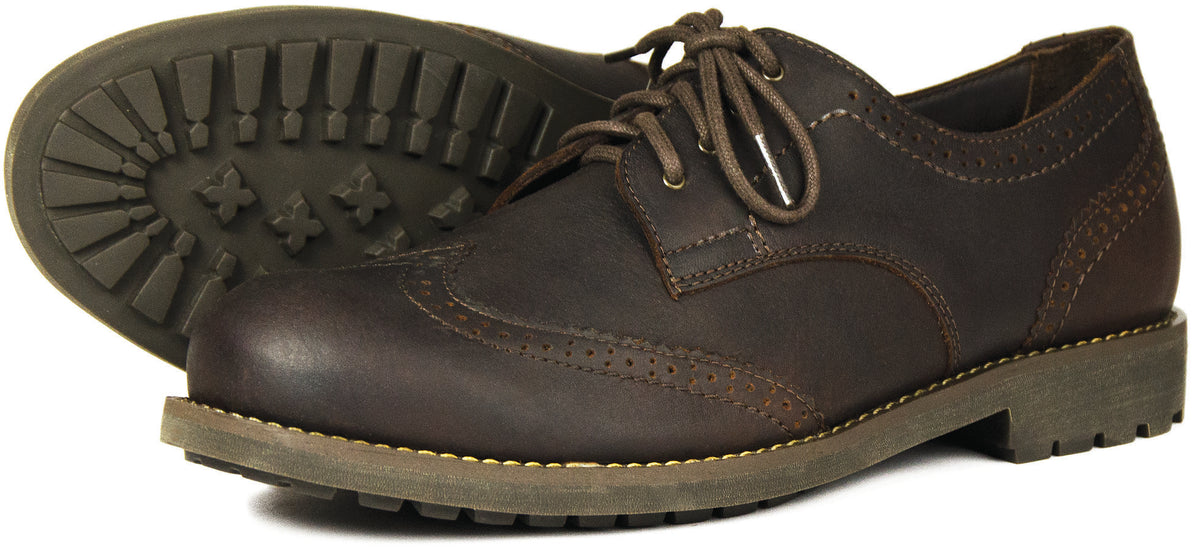 ORCA BAY Country Brogue Walking Shoes - Mens - Dark Brown