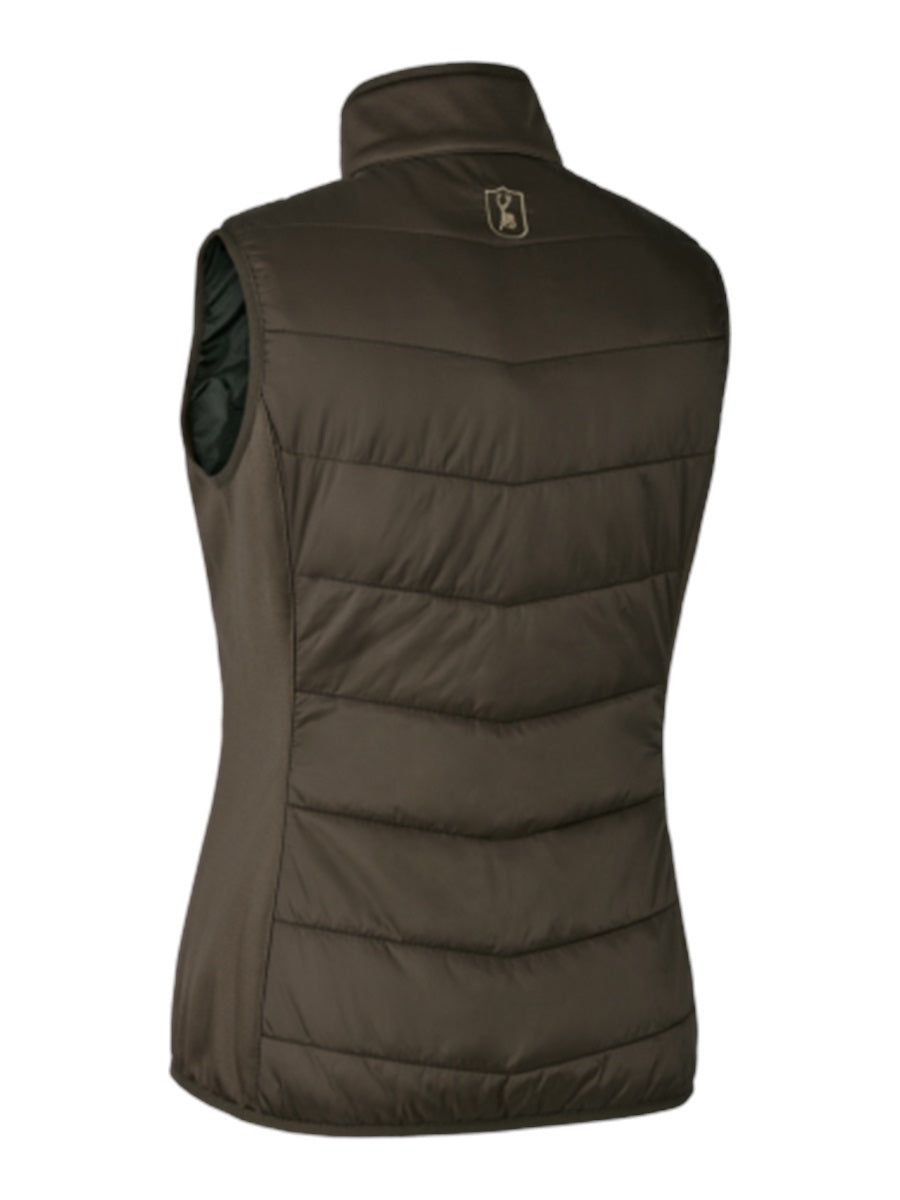 DEERHUNTER Lady Heat Padded Waistcoat - Womens - Wood back flat lay