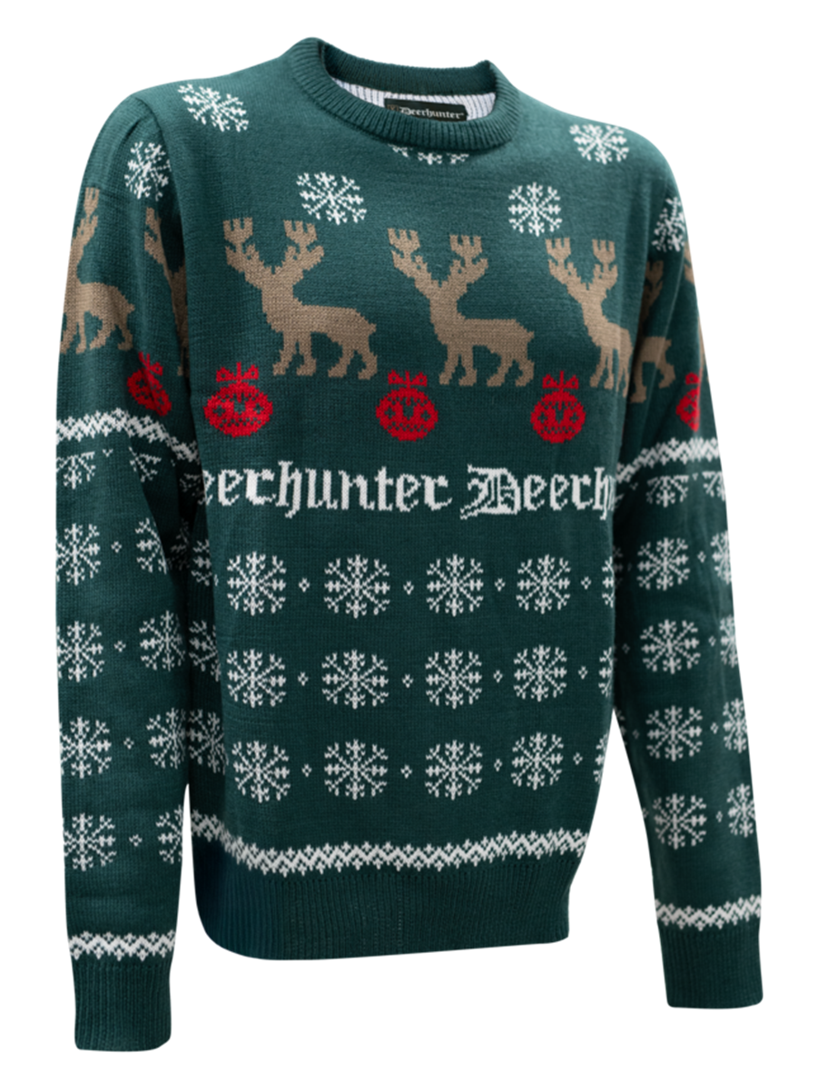Deerhunter Christmas Sweater in Marble Green - front