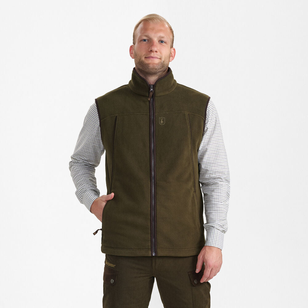 DEERHUNTER Eagle Fleece Waistcoat - Mens - Tarmac Green