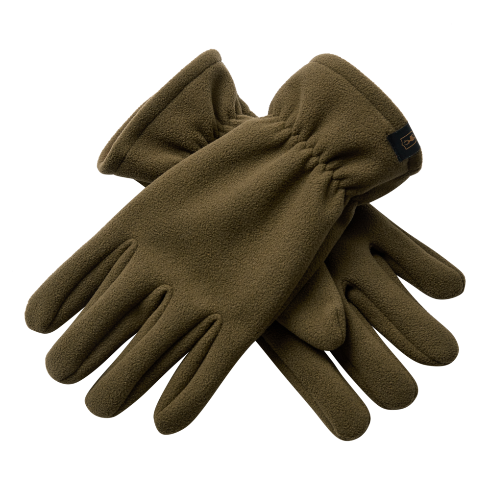 Deerhunter Fleece Gloves in Tarmac Green - front view