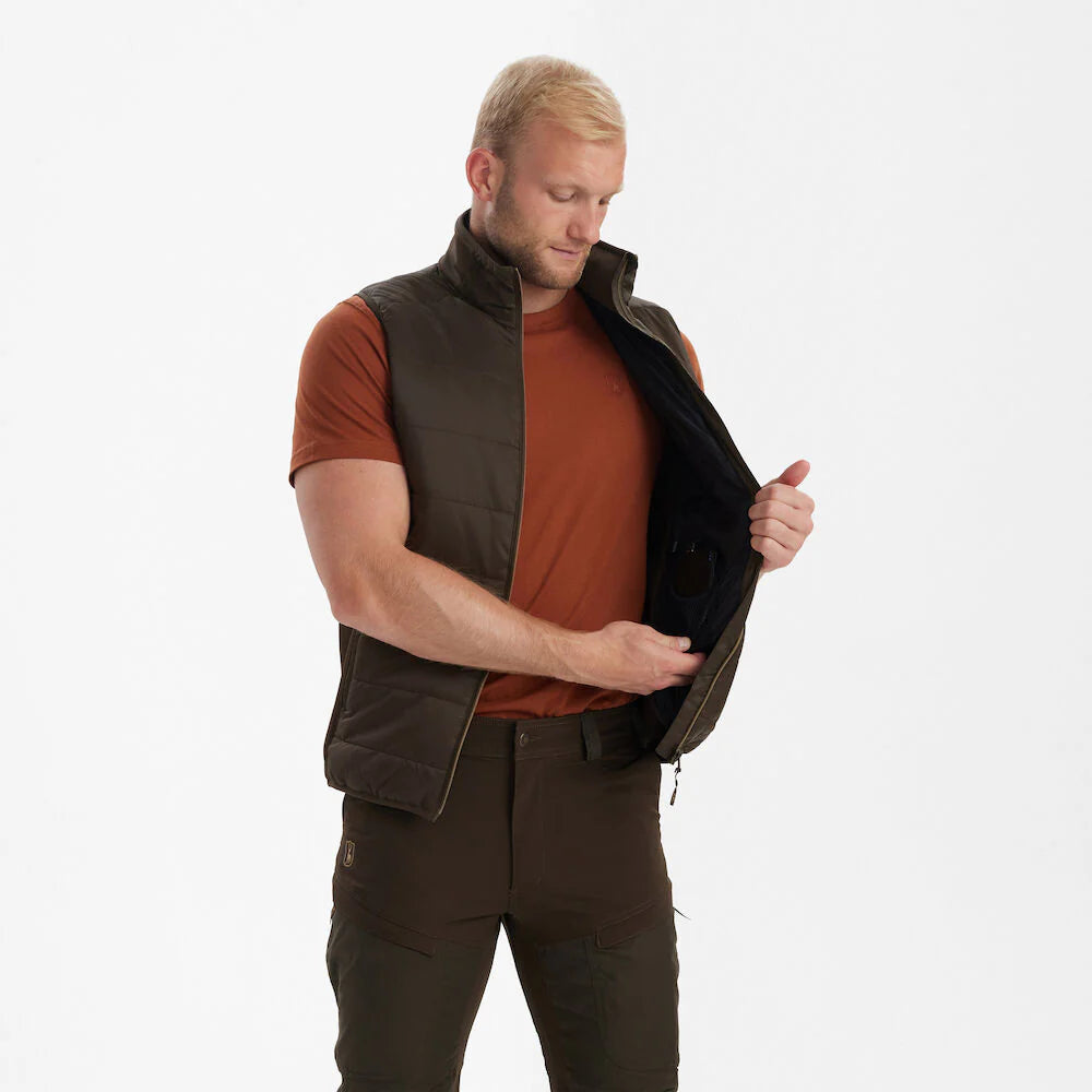 DEERHUNTER Heat Padded Waistcoat - Mens - Wood
