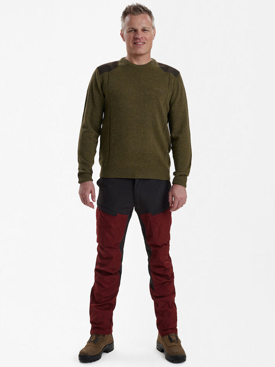 DEERHUNTER Sheffield Knit O-Neck Jumper - Mens - Cypress