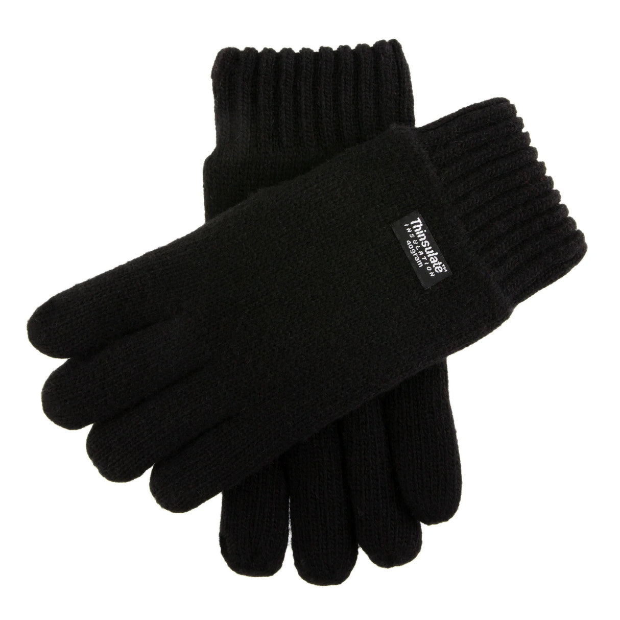 DENTS Durham Men’s Thinsulate-Lined Knitted Gloves – Black