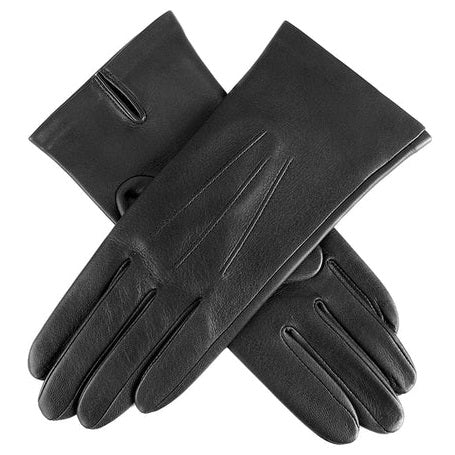 DENTS Joanna Three-Point Leather Gloves - Womens Unlined - Black Dents