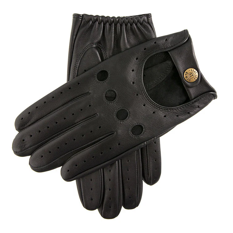 DENTS Delta Men's Classic Leather Driving Gloves - Black