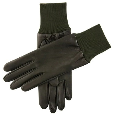 DENTS Royale Heritage Silk-Lined Leather Shooting Gloves - Mens - Olive Dents