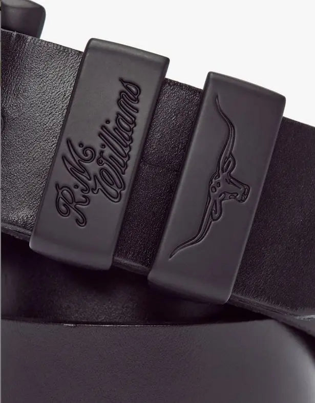 RM WILLIAMS Drover Belt - Mens 1.5" - Black RM Williams