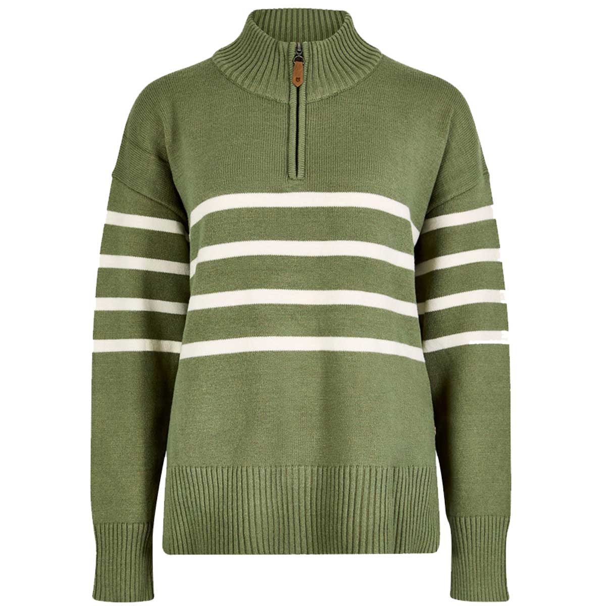 DUBARRY Fonthill Zip Neck Sweater - Womens - Kelp