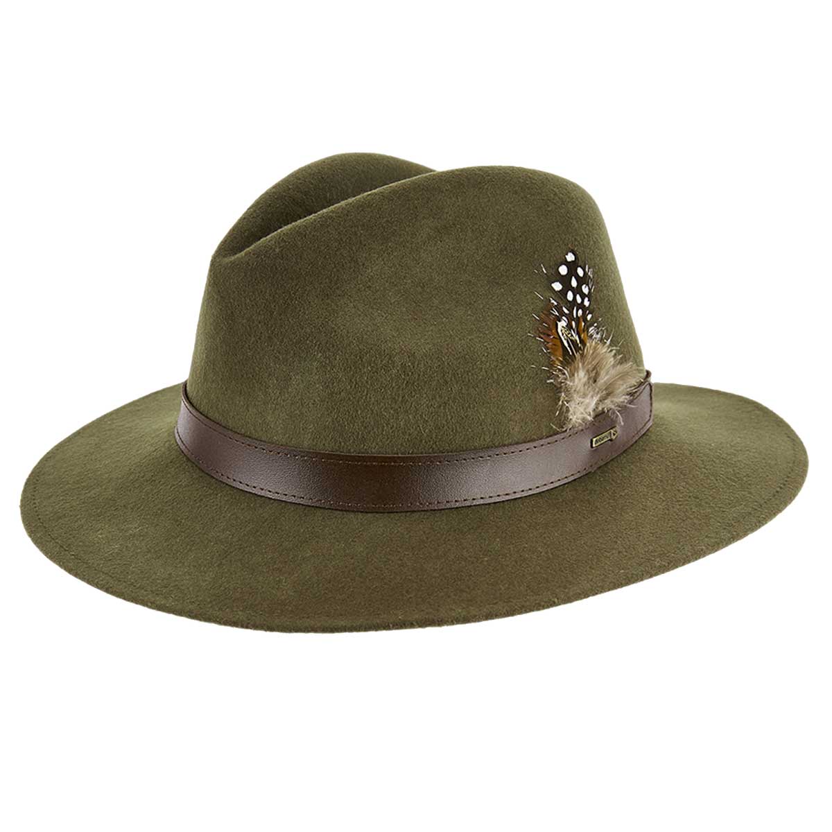 DUBARRY Gallagher Feather Trimmed Felt Fedora Hat - Olive