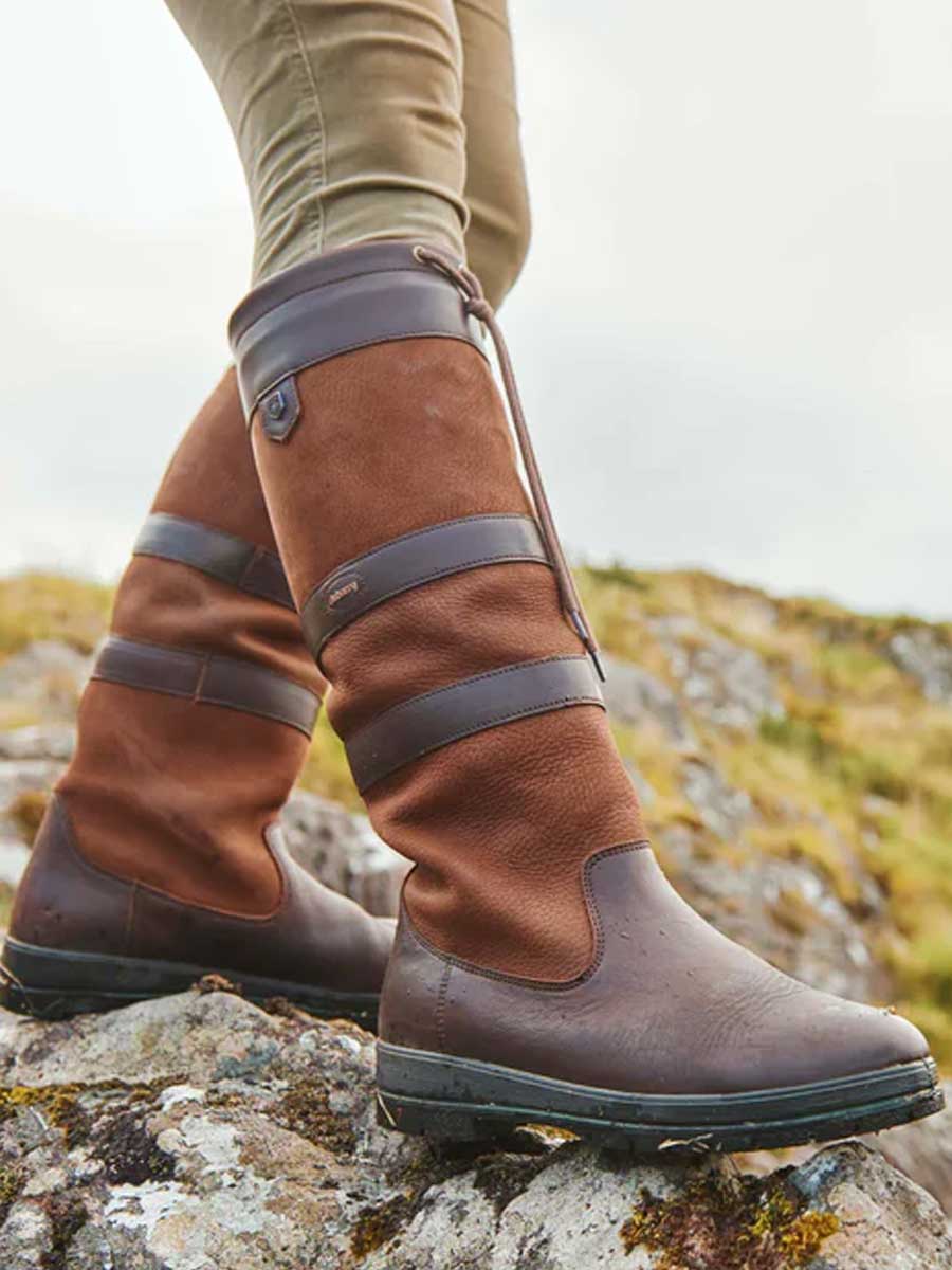 DUBARRY Galway Waterproof Leather Country Boots - Walnut
