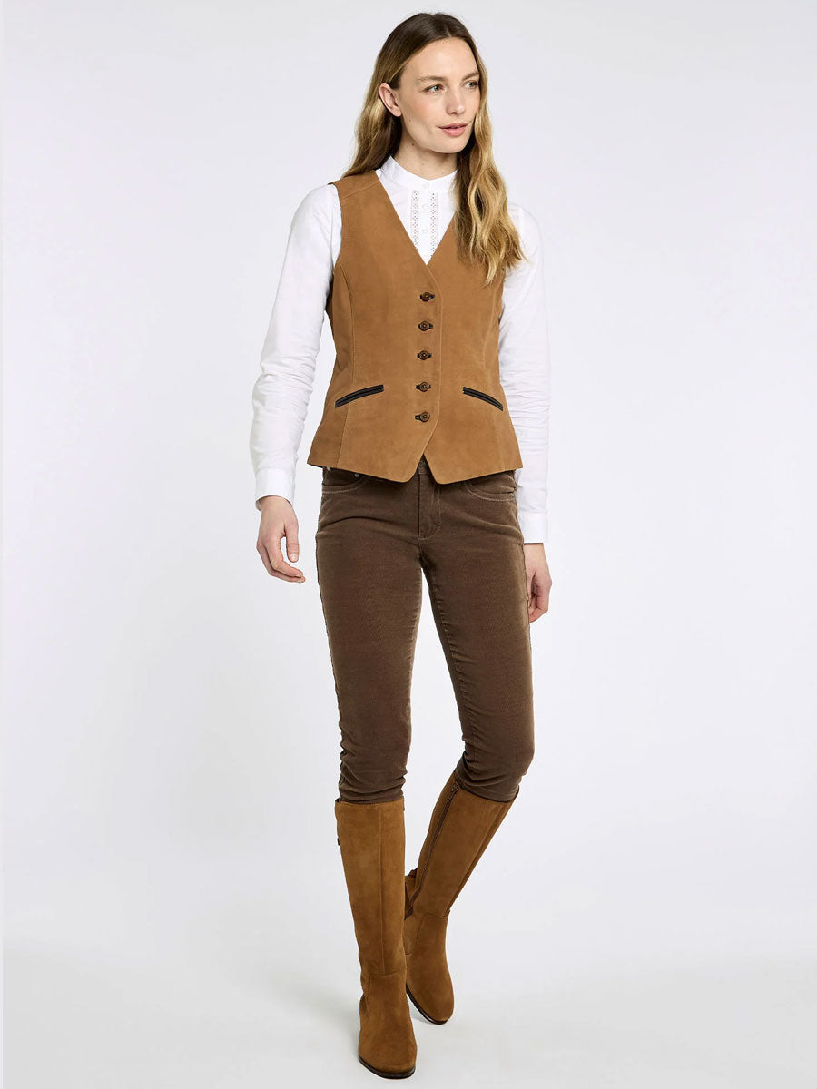 DUBARRY Greville Tailored Leather Waistcoat - Women's - Tan